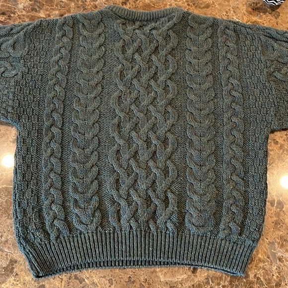 VTG Aran Crafts Ireland Wool Chunky Cable Knit Fisherman Sweater Medium Unisex - Picture 10 of 15